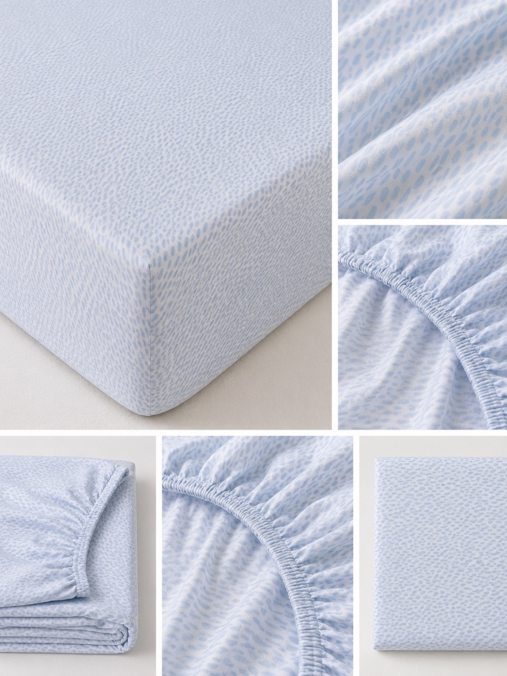 Light Blue Patterned Fitted Sheet - Home Bedding